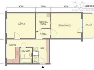 Pronájem bytu 2+1, Otrokovice, 56 m2