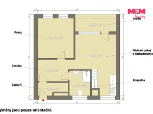 Pronájem bytu 2+kk, Plzeň - Východní Předměstí, Sladová, 54 m2