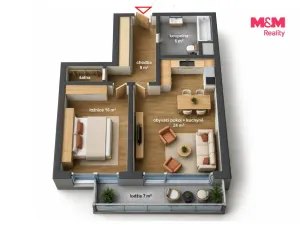 Pronájem bytu 2+kk, Praha - Horní Měcholupy, Hornoměcholupská, 60 m2
