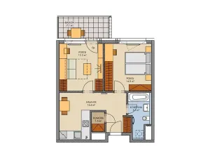 Prodej bytu 2+kk, Praha - Stodůlky, Svitákova, 54 m2