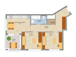 Prodej bytu 2+1, Praha - Hlubočepy, Gollové, 59 m2