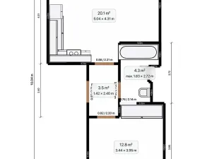 Pronájem bytu 2+kk, Praha - Žižkov, Kubelíkova, 44 m2