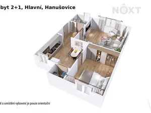 Prodej bytu 2+1, Hanušovice, Hlavní, 55 m2