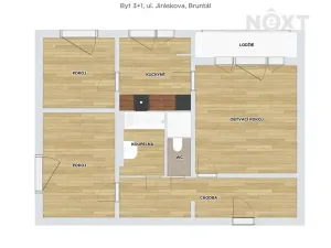 Prodej bytu 3+1, Bruntál, Jiráskova, 70 m2