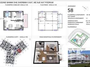Prodej bytu 2+kk, Qerret, Albánie, 60 m2