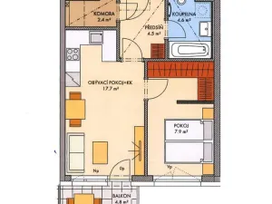 Prodej bytu 2+kk, Praha - Stodůlky, Siemensova, 43 m2