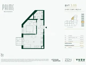 Prodej bytu 2+kk, Praha - Libeň, Primátorská, 46 m2