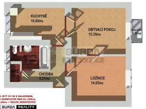 Pronájem bytu 2+1, Neratovice, 54 m2