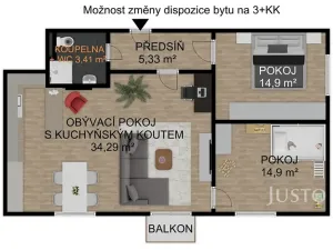 Prodej bytu 2+kk, Písek, Pražská, 72 m2