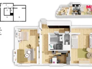 Prodej bytu 2+1, Praha - Vokovice, Africká, 53 m2