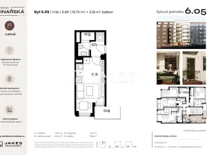Prodej bytu 1+kk, Praha - Holešovice, Vinařská, 19 m2