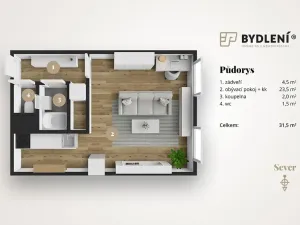 Prodej bytu 1+kk, Teplice, Unčínská, 31 m2