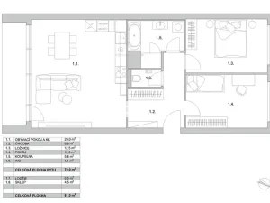 Prodej bytu 3+kk, Praha - Stodůlky, Borovanského, 81 m2