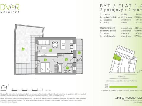 Prodej bytu 2+kk, Brandýs nad Labem-Stará Boleslav - Stará Boleslav, Mělnická, 43 m2