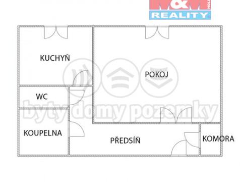 Pronájem bytu 1+1, Orlová - Lutyně, U Kapličky, 39 m2