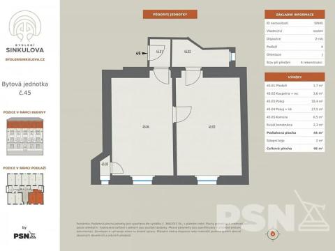 Prodej bytu 2+kk, Praha - Nusle, Sinkulova, 44 m2