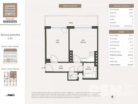 Prodej bytu 2+kk, Praha - Michle, Hanusova, 35 m2