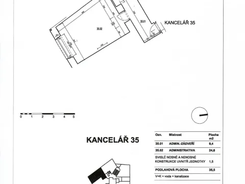 Prodej kanceláře, Praha - Vysočany, Jandova, 36 m2