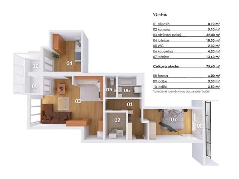 Pronájem bytu 3+kk, Praha - Zbraslav, Elišky Přemyslovny, 75 m2