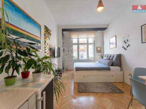 Pronájem bytu 1+kk, Praha - Žižkov, Čajkovského, 27 m2