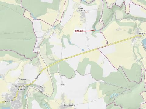 Dražba pozemku, Římov, 1687 m2