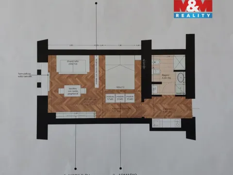 Pronájem bytu 1+kk, Praha - Josefov, Valentinská, 31 m2