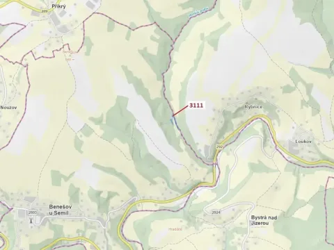 Dražba lesa, Benešov u Semil, 2958 m2