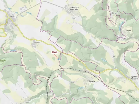 Dražba lesa, Žďárec, 2873 m2