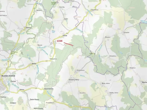 Dražba lesa, Vilice, 2384 m2