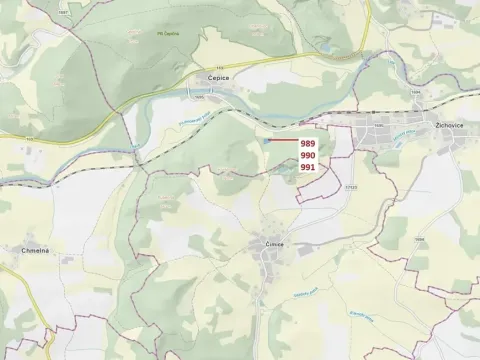 Dražba lesa, Rabí, 4276 m2