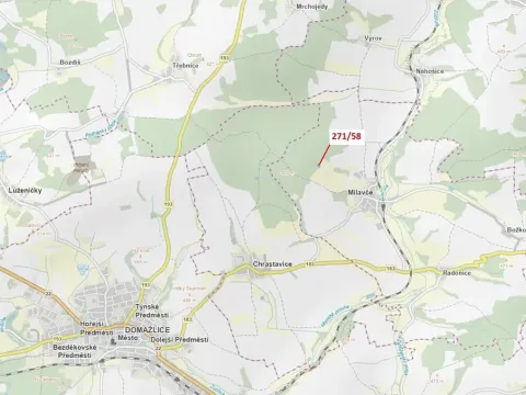 Dražba lesa, Milavče, 2102 m2