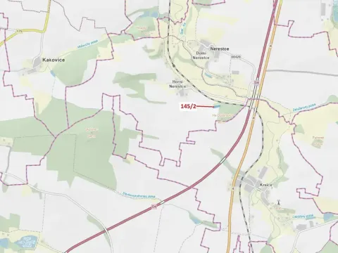 Dražba pozemku, Nerestce, 2436 m2