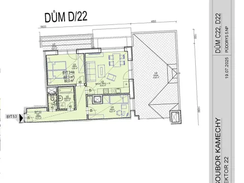 Prodej bytu 3+kk, Brno, Chvalovka, 62 m2