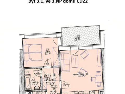 Prodej bytu 2+kk, Brno, Chvalovka, 57 m2